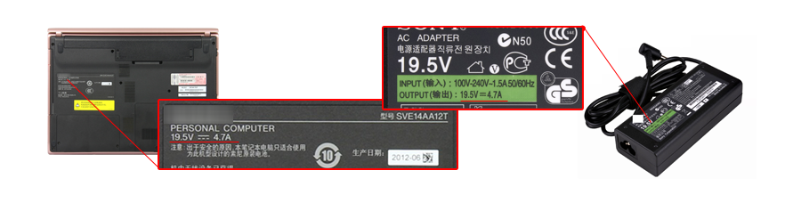 vérifiez les spécification de puissance de votre chargeur SONY VAIO VGN-C12GPW